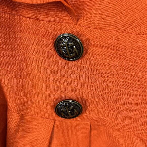 Eliza J Womens Orange Linen Blend Sleeveless Ruffled Sailor A-Line Dress 6 - Picture 4 of 6